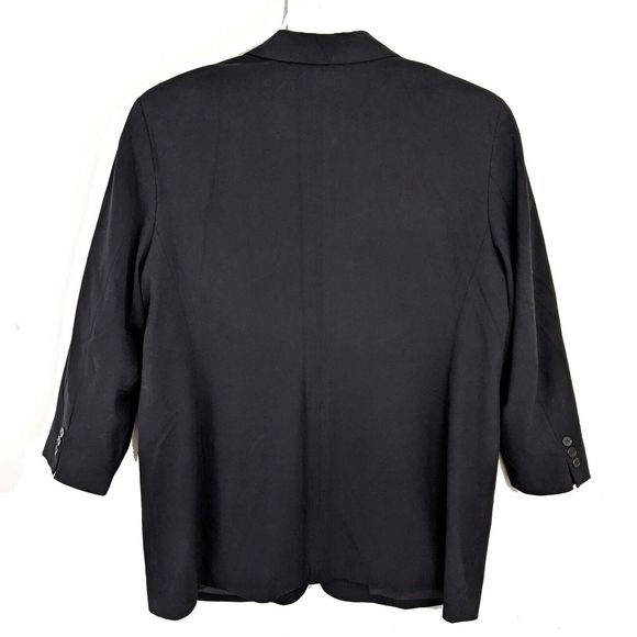 Vintage DKNY Black Rayon Blend Long Cut Women's Size 16W Blazer Jacket - Picture 4 of 8